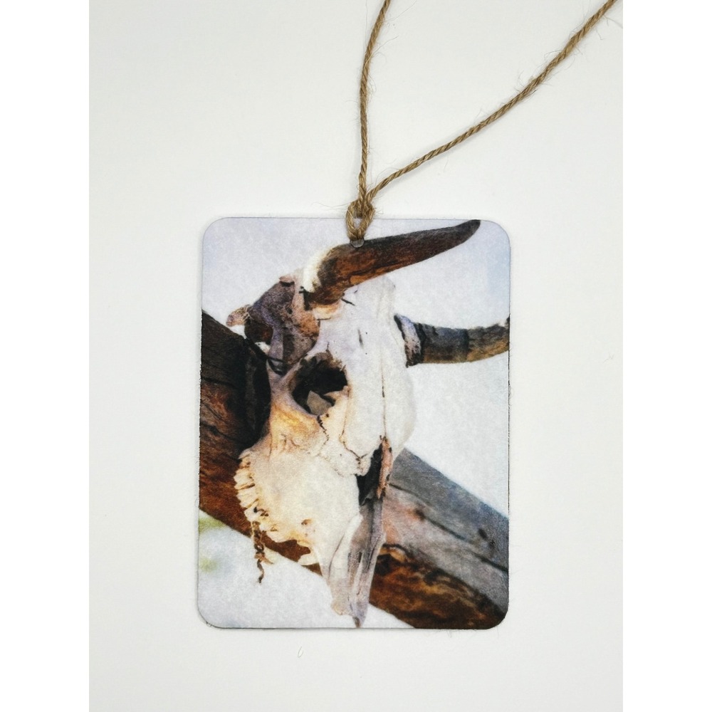 Western Sky Felt Car Freshie Cow Skull Air Freshener with 3ml Fragrance Spray